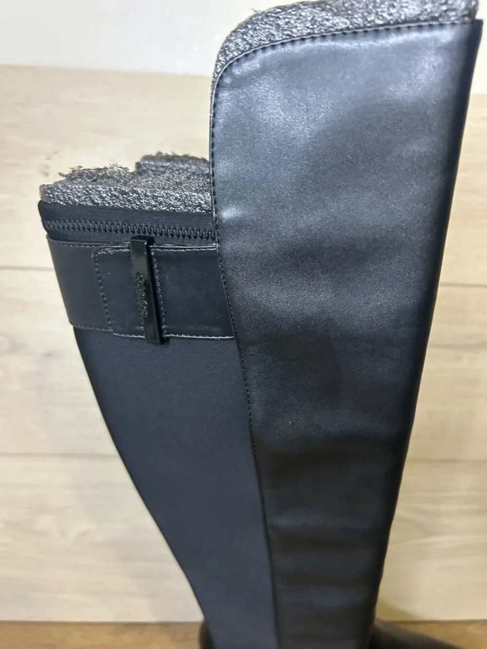 Calvin Klein Priya Cow Silk Neoprene Over The Knee Ridding Boots New 7.5M